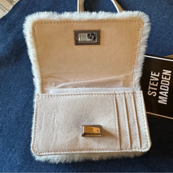 Steve Madden White Faux Fur Mini Crossbody Bag NWT - Picture 13 of 14